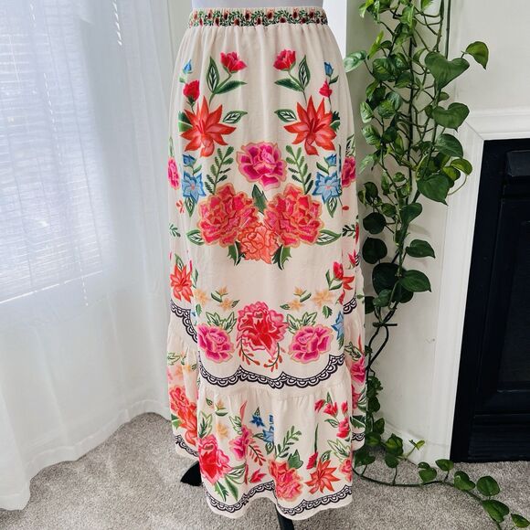 Altar'd State Floral Gypsy Boho Hippie Whimsical Hi Lo Cottagecore Skirt - Large - Picture 6 of 9